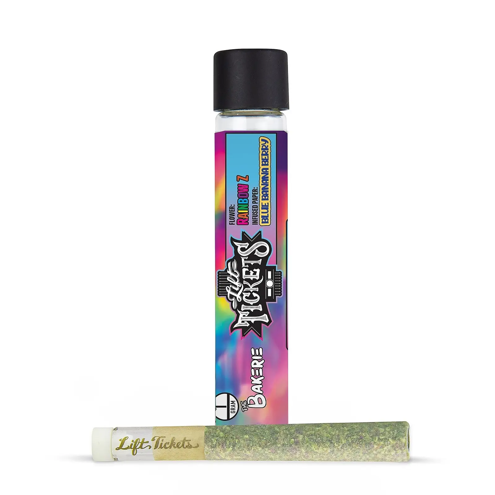 Rainbow Z x Blue Banana Berry - Glass Tip Infused Pre-Roll 1g - Hybrid
